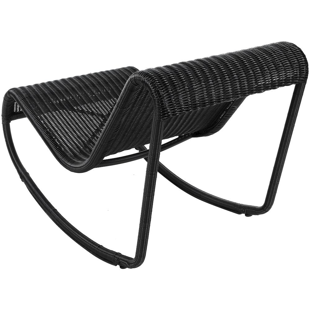 Antigua Black Wicker Outdoor Patio Rocking Chair