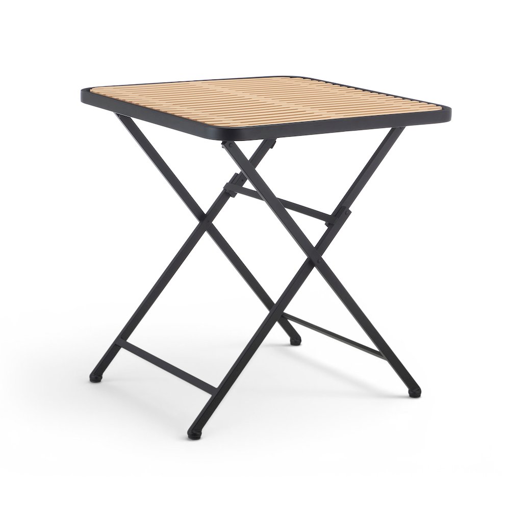 Marilla 27.75" Black / Natural Iron Outdoor Dining Table