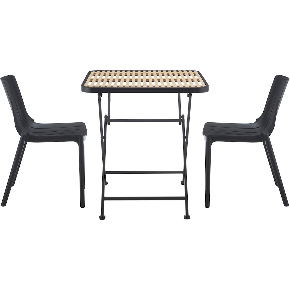 Marilla 27.75" Black / Natural Iron Outdoor Dining Table
