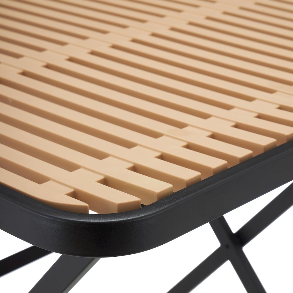 Marilla 27.75" Black / Natural Iron Outdoor Dining Table