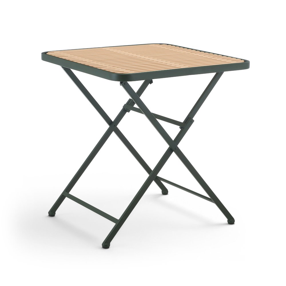 Marilla 27.75" Green / Natural Iron Outdoor Dining Table