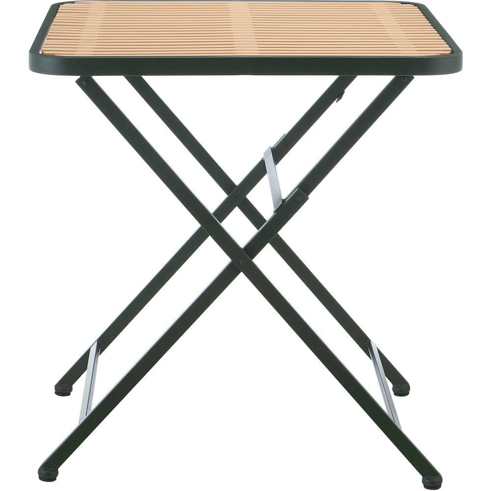 Marilla 27.75" Green / Natural Iron Outdoor Dining Table