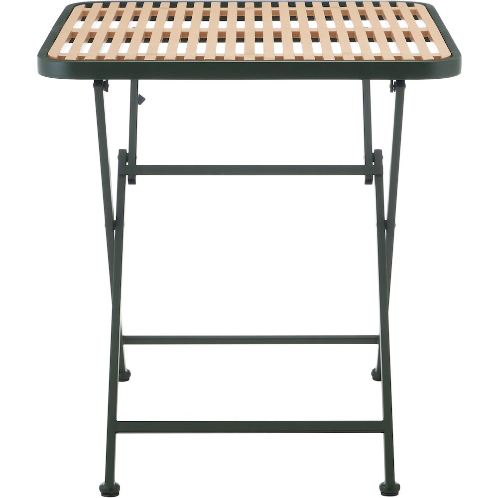 Marilla 27.75" Green / Natural Iron Outdoor Dining Table