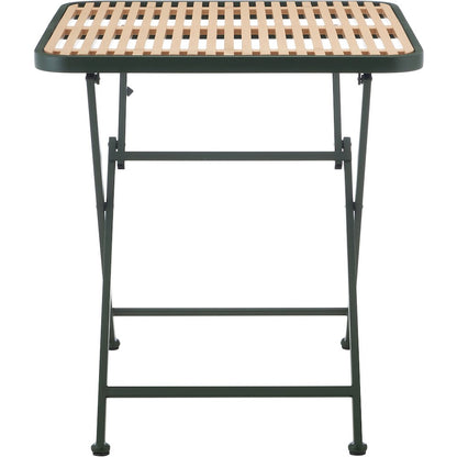 Marilla 27.75" Green / Natural Iron Outdoor Dining Table