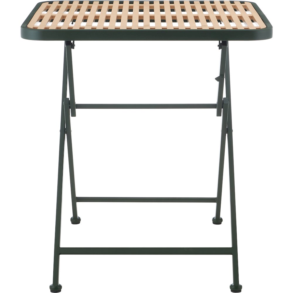 Marilla 27.75" Green / Natural Iron Outdoor Dining Table