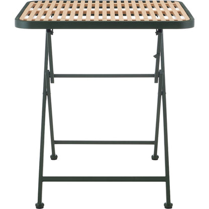 Marilla 27.75" Green / Natural Iron Outdoor Dining Table
