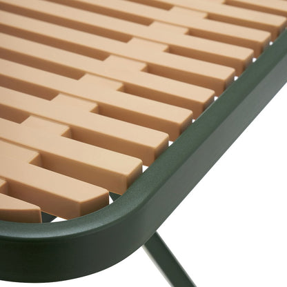 Marilla 27.75" Green / Natural Iron Outdoor Dining Table