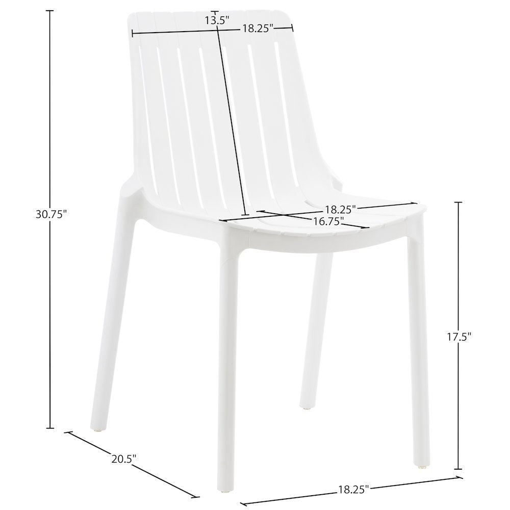 Marilla White Polypropylene Outdoor Patio Dining Chair, Set of 4
