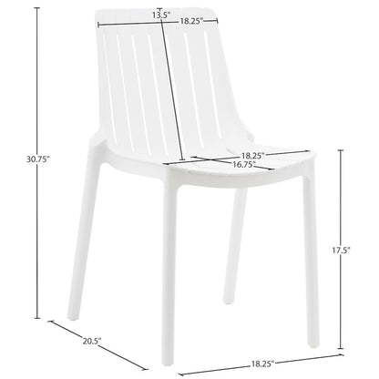 Marilla White Polypropylene Outdoor Patio Dining Chair, Set of 4