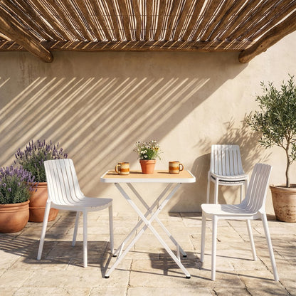 Marilla White Polypropylene Outdoor Patio Dining Chair, Set of 4
