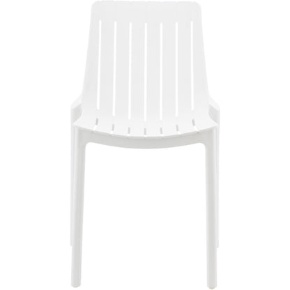 Marilla White Polypropylene Outdoor Patio Dining Chair, Set of 4