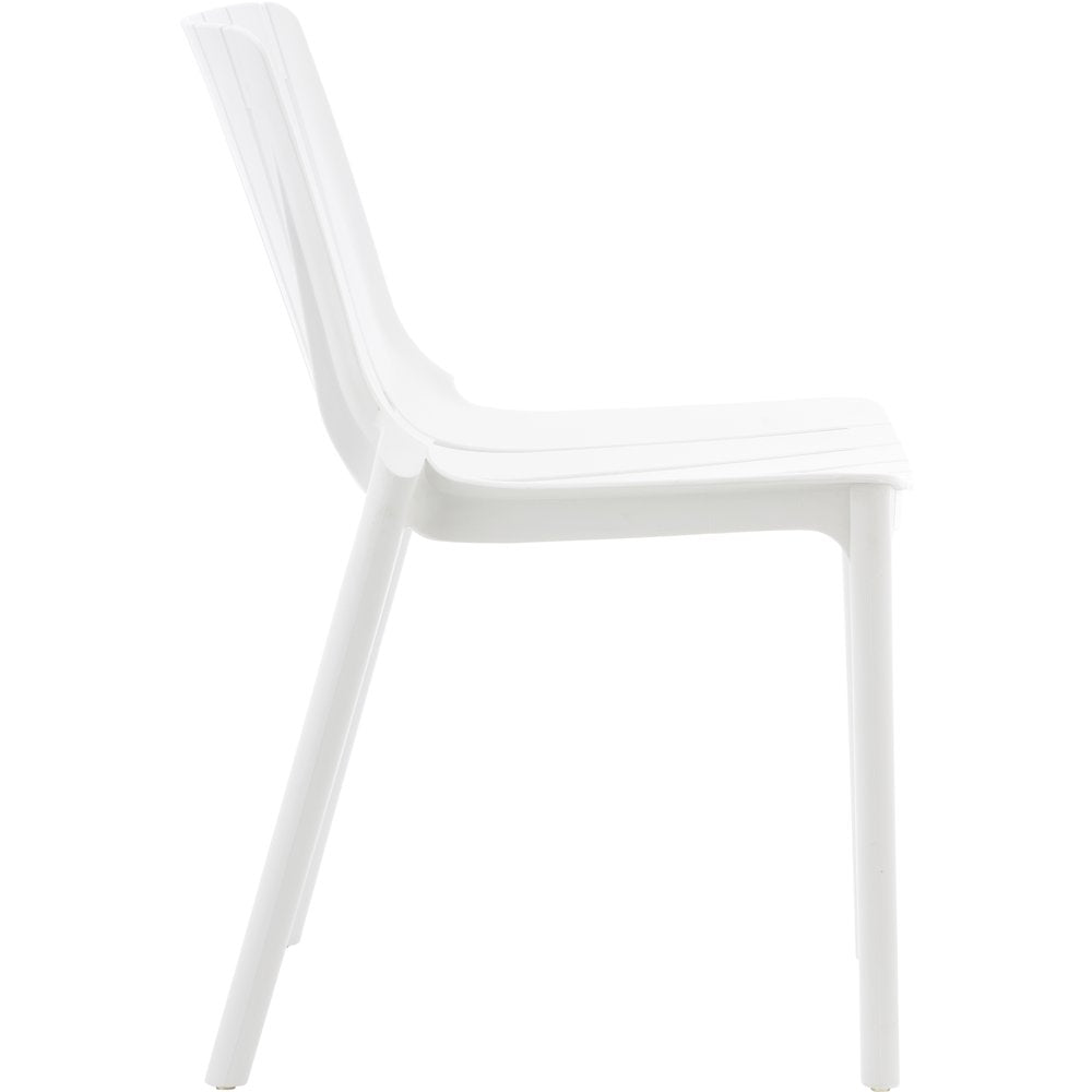 Marilla White Polypropylene Outdoor Patio Dining Chair, Set of 4