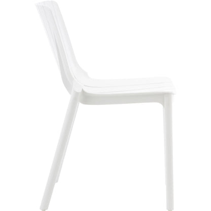 Marilla White Polypropylene Outdoor Patio Dining Chair, Set of 4
