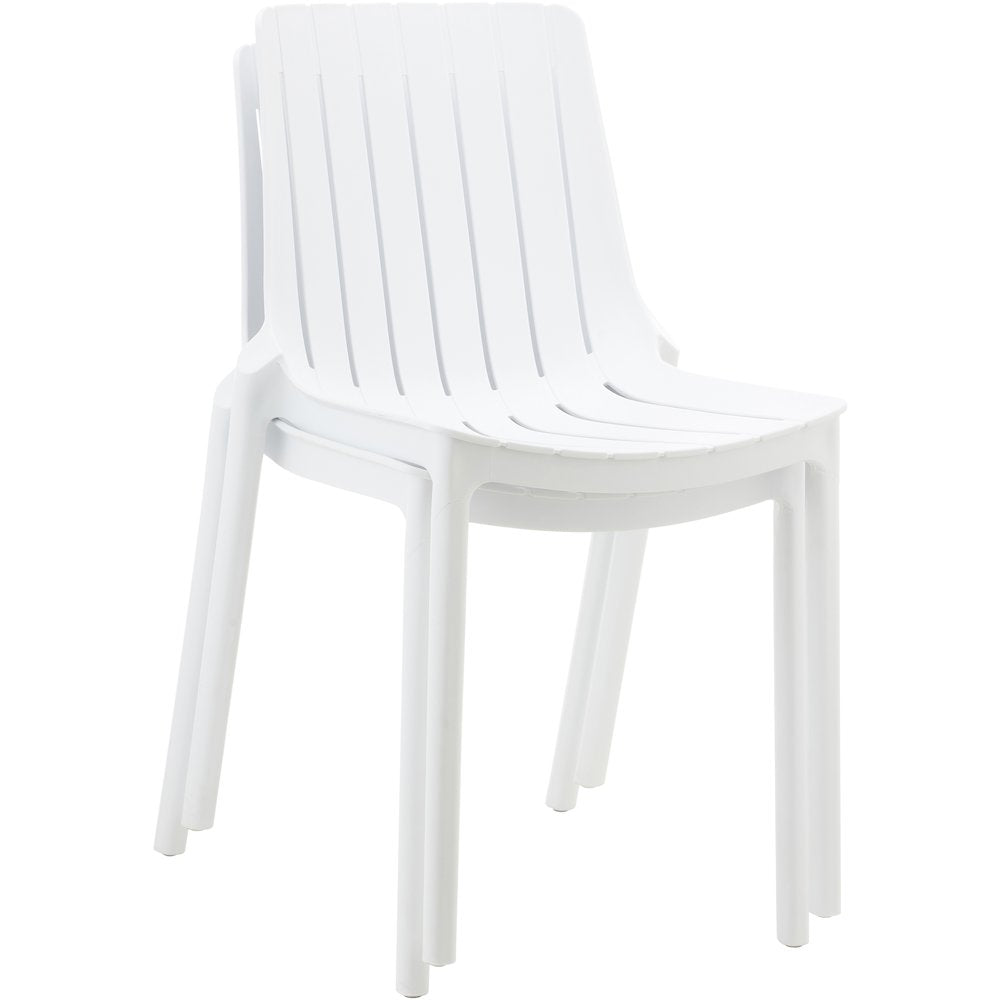 Marilla White Polypropylene Outdoor Patio Dining Chair, Set of 4