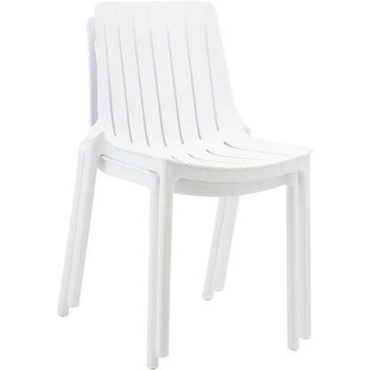 Marilla White Polypropylene Outdoor Patio Dining Chair, Set of 4
