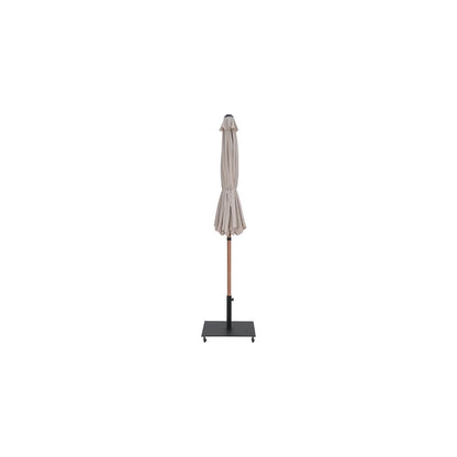 Fiji Beige Fabric / Matte Black Aluminum Patio Umbrella with Base Sets