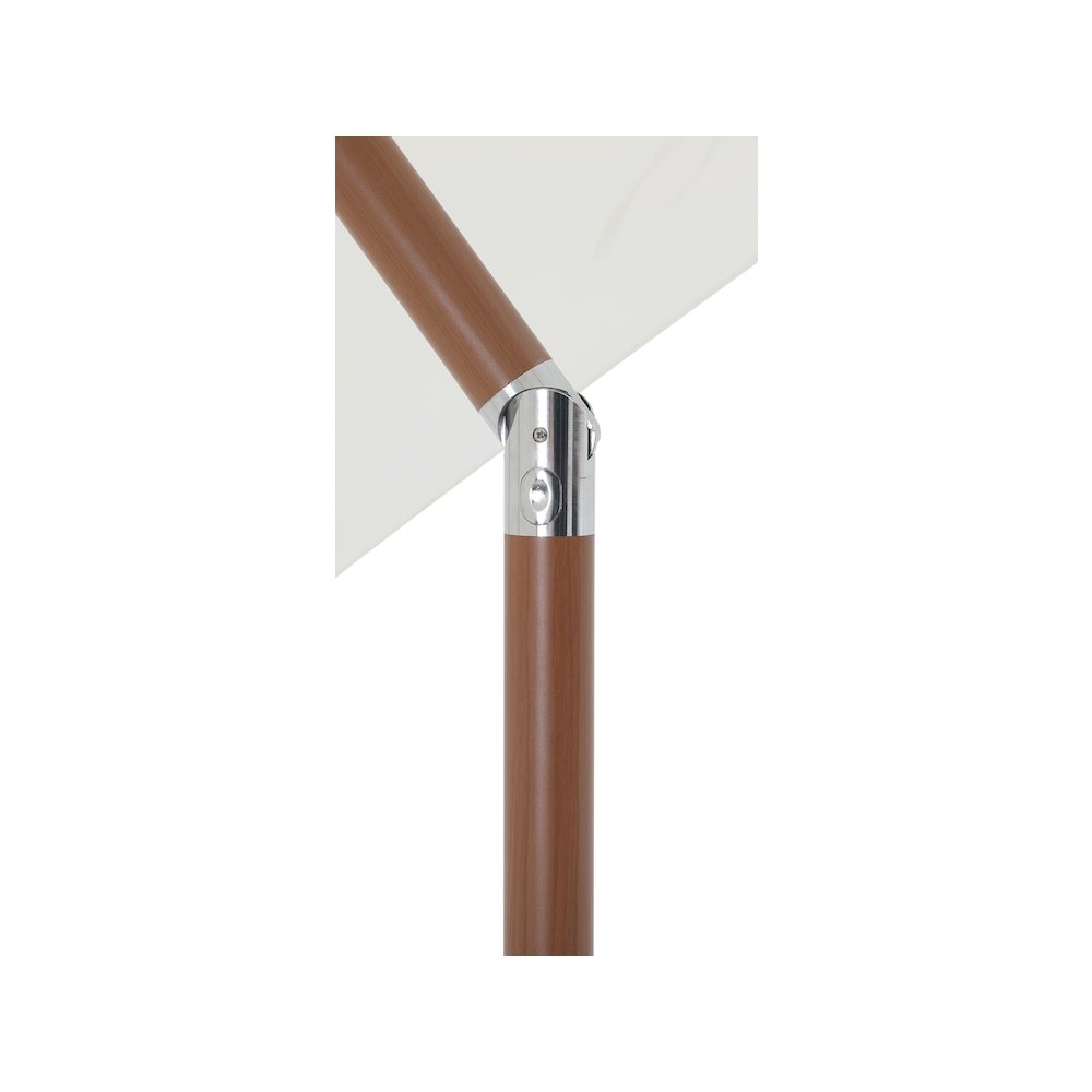 Fiji Beige Fabric / Matte Black Aluminum Patio Umbrella with Base Sets