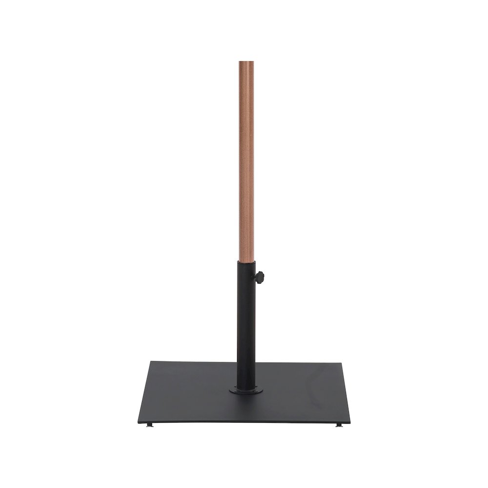 Fiji Beige Fabric / Matte Black Aluminum Patio Umbrella with Base Sets