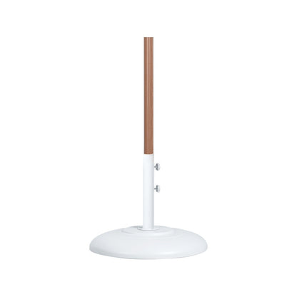 Fiji Beige Fabric / Matte White Aluminum Patio Umbrella with Base Sets
