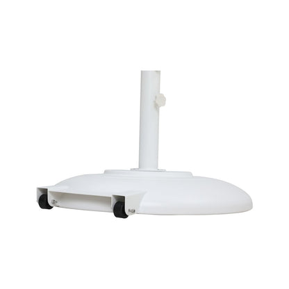 Fiji Beige Fabric / Matte White Aluminum Patio Umbrella with Base Sets
