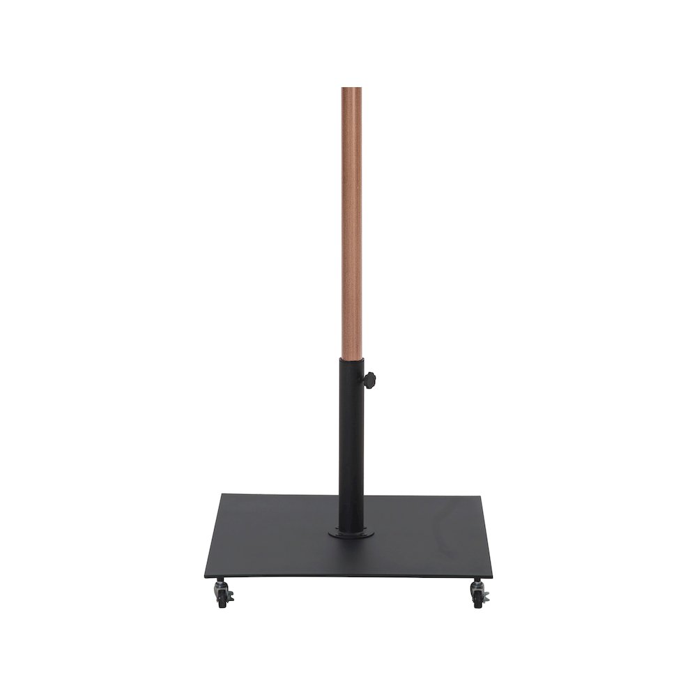Fiji Black Fabric / Matte Black Aluminum Patio Umbrella with Base Sets