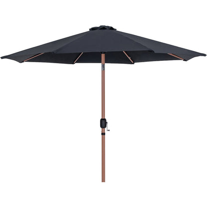 Fiji Black Fabric / Matte White Aluminum Patio Umbrella with Base Sets