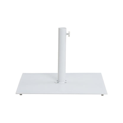 Fiji Black Fabric / Matte White Aluminum Patio Umbrella with Base Sets