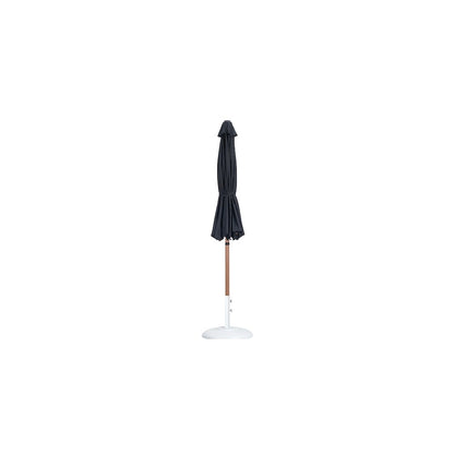 Fiji Black Fabric / Matte White Aluminum Patio Umbrella with Base Sets