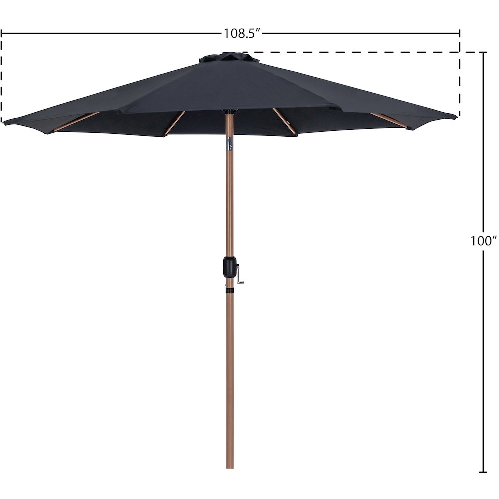 Fiji Black Fabric Patio Umbrellas