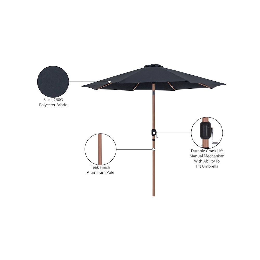Fiji Black Fabric Patio Umbrellas