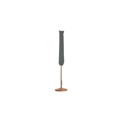 Fiji Navy Fabric / Teak Aluminum Patio Umbrella with Base Sets