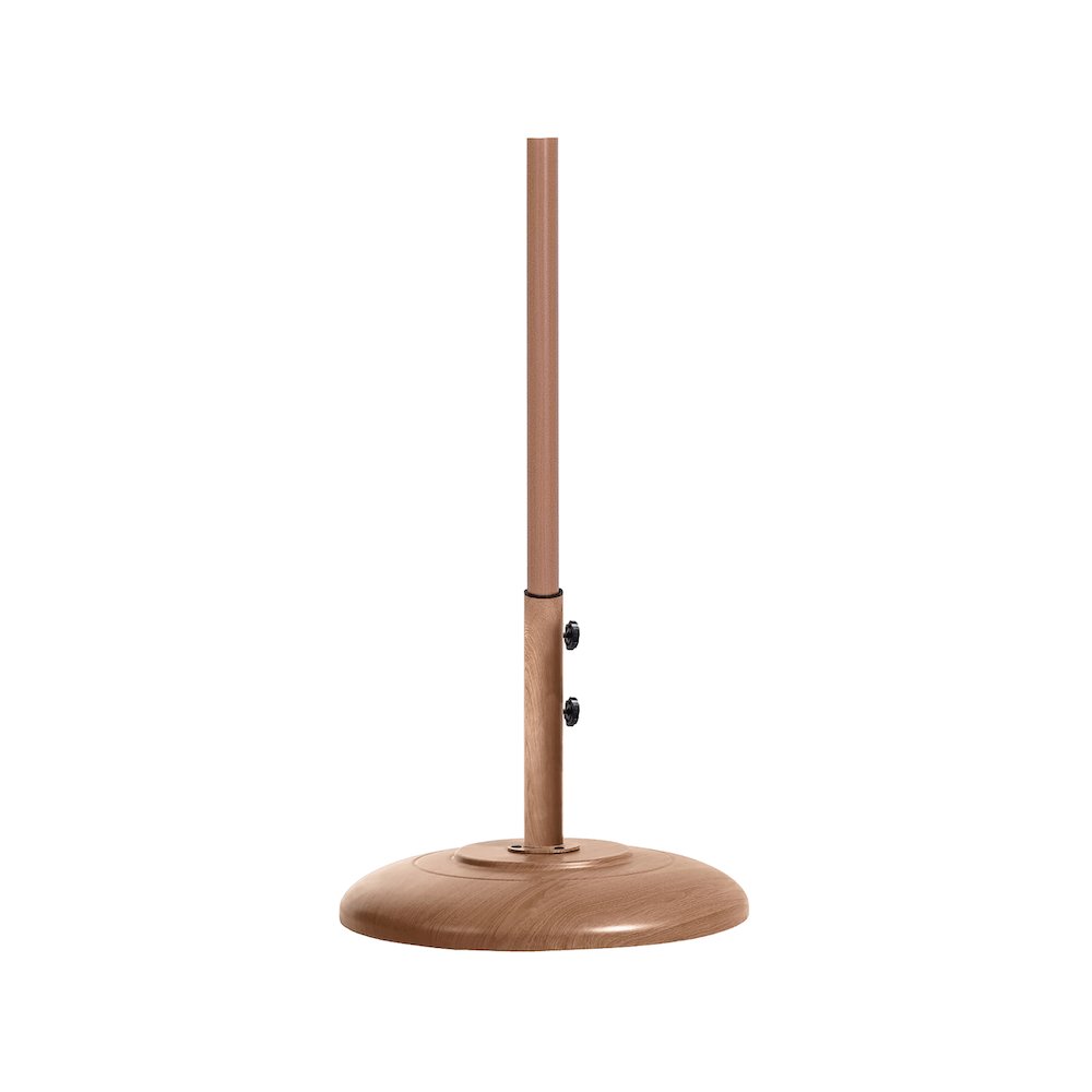 Fiji Navy Fabric / Teak Aluminum Patio Umbrella with Base Sets