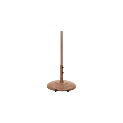 Fiji Navy Fabric / Teak Aluminum Patio Umbrella with Base Sets