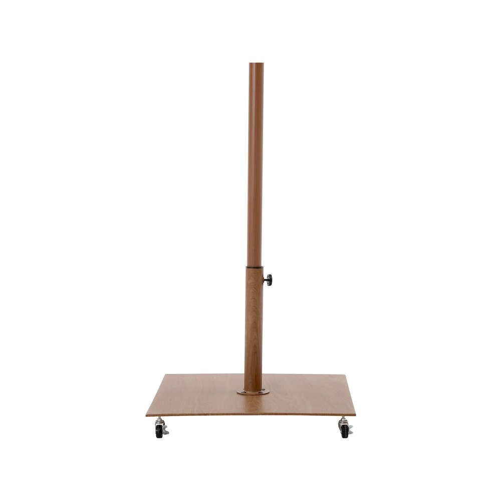 Fiji White Fabric / Teak Aluminum Patio Umbrella with Base Sets