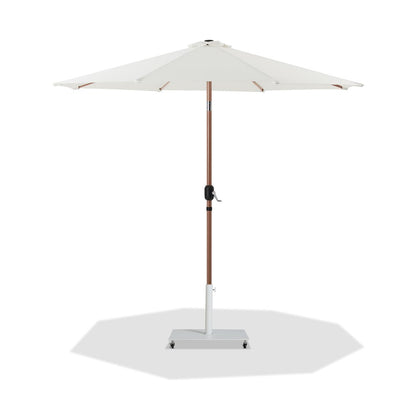 Fiji White Fabric / Matte White Aluminum Patio Umbrella with Base Sets