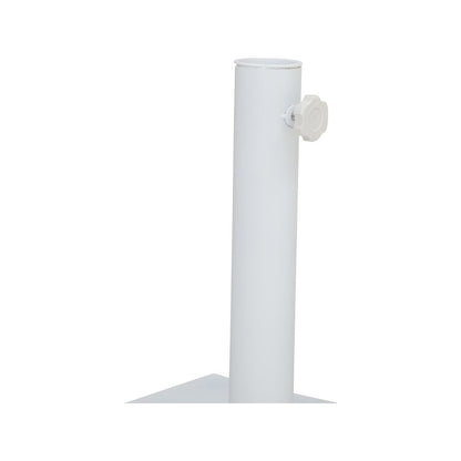 Fiji White Fabric / Matte White Aluminum Patio Umbrella with Base Sets