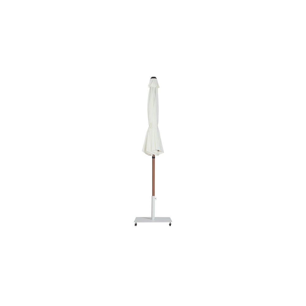 Fiji White Fabric / Matte White Aluminum Patio Umbrella with Base Sets