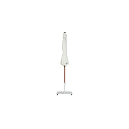 Fiji White Fabric / Matte White Aluminum Patio Umbrella with Base Sets