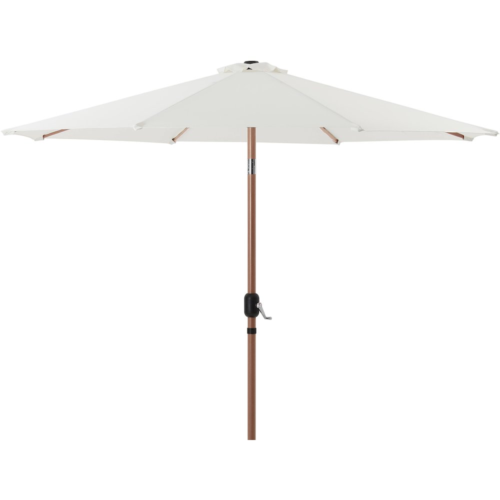 Fiji White Fabric / Matte White Aluminum Patio Umbrella with Base Sets