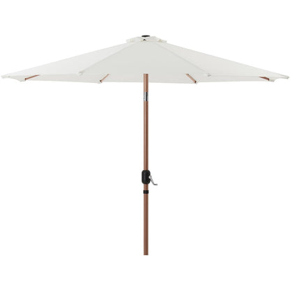 Fiji White Fabric / Matte White Aluminum Patio Umbrella with Base Sets