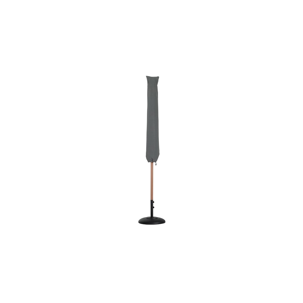 Fiji White Fabric / Matte Black Aluminum Patio Umbrella with Base Sets