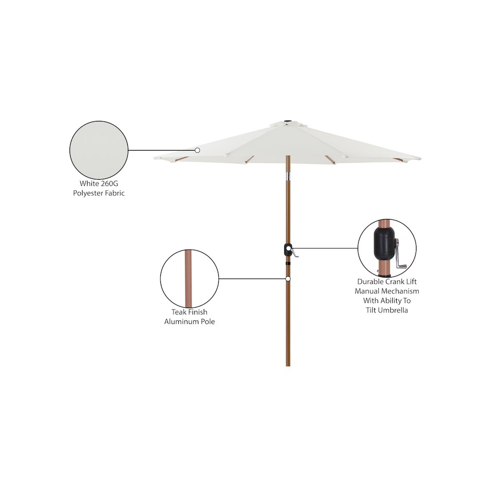 Fiji White Fabric Patio Umbrellas