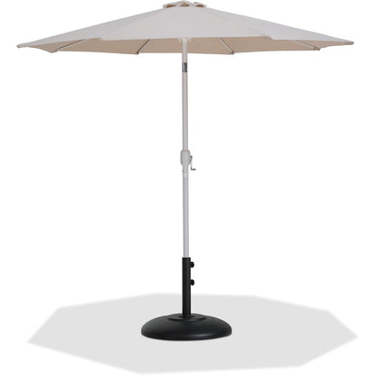Fiji Beige Fabric / Matte Black Aluminum Patio Umbrella with Base Sets