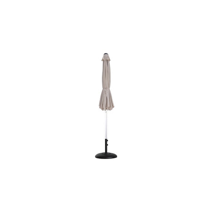 Fiji Beige Fabric / Matte Black Aluminum Patio Umbrella with Base Sets