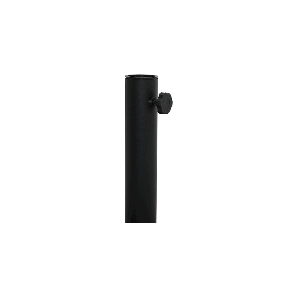 Fiji Black Fabric / Matte Black Aluminum Patio Umbrella with Base Sets