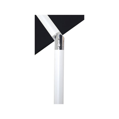 Fiji Black Fabric / Matte Black Aluminum Patio Umbrella with Base Sets