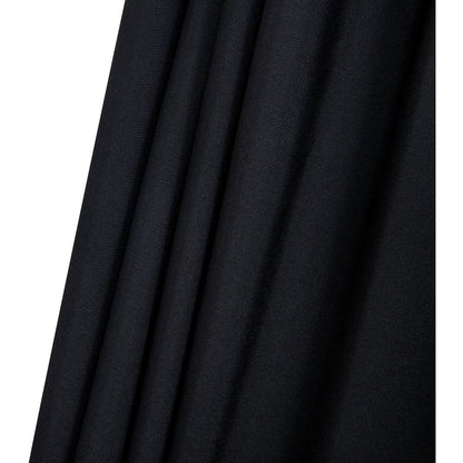 Fiji Black Fabric / Teak Aluminum Patio Umbrella with Base Sets