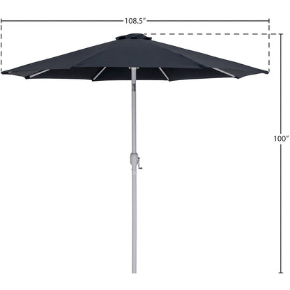 Fiji Black Fabric Patio Umbrellas