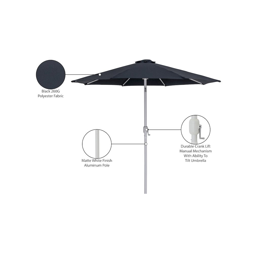 Fiji Black Fabric Patio Umbrellas