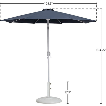 Fiji Grey Fabric / Matte White Aluminum Patio Umbrella with Base Sets